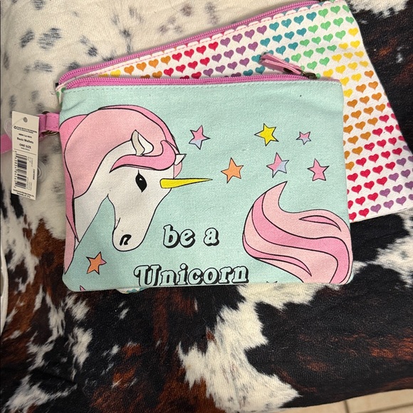 No Boundaries Unicorn Pouch Set - Pink and Blue - Picture 1 of 4